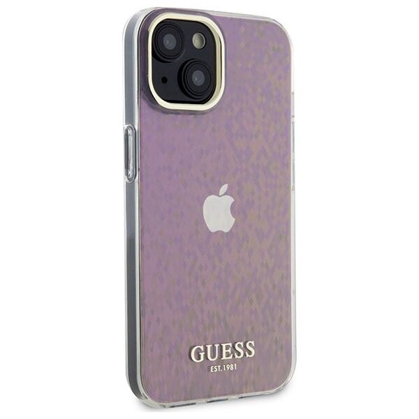 Guess case for iPhone 15 6.1&quot; GUHCP15SHDECMP pink hardcase IML Faceted Mirror Disco Iridescent 3666339172596