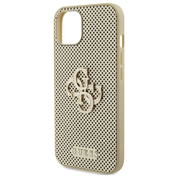 Guess case for iPhone 15 6.1&quot; GUHCP15SPSP4LGD gold hardcase Perforated 4G Glitter 3666339151560