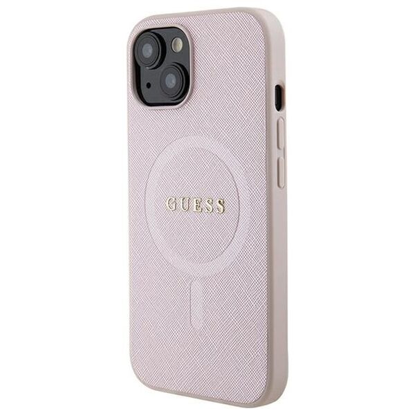 Guess case for iPhone 15 Plus 6.7&quot; GUHMP15MPSAHMCP pink hardcase Saffiano MagSafe 3666339156190