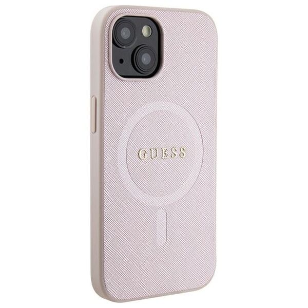 Guess case for iPhone 15 Plus 6.7&quot; GUHMP15MPSAHMCP pink hardcase Saffiano MagSafe 3666339156190