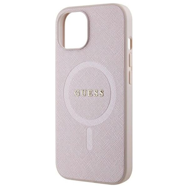 Guess case for iPhone 15 Plus 6.7&quot; GUHMP15MPSAHMCP pink hardcase Saffiano MagSafe 3666339156190