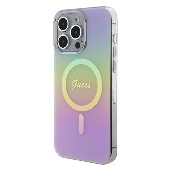Guess case for iPhone 15 Pro Max 6.7&quot; GUHMP15XHITSP pink hardcase IML Iridescent MagSafe 3666339155094
