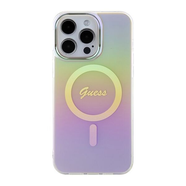 Guess case for iPhone 15 Pro Max 6.7&quot; GUHMP15XHITSP pink hardcase IML Iridescent MagSafe 3666339155094