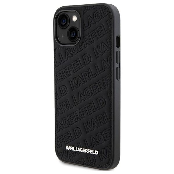 Karl Lagerfeld case for iPhone 15 6,1&quot; KLHCP15SPQKPMK black HC QUILTED K PATTERN 3666339165031