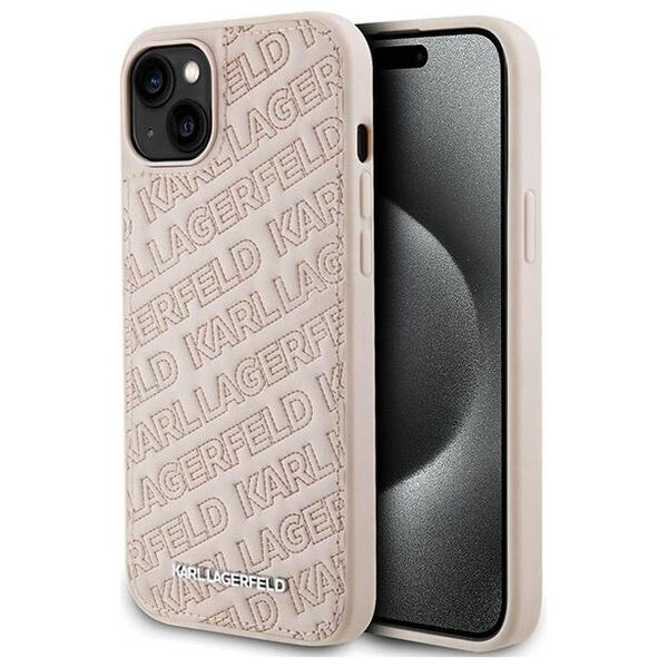 Karl Lagerfeld case for iPhone 15 Plus 6,7&quot; pink KLHCP15MPQKPMP HC QUILTED K PATTERN 3666339165161