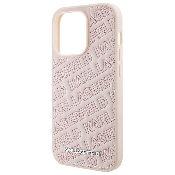 Karl Lagerfeld case for iPhone 15 Pro Max 6,7&quot; KLHCP15XPQKPMP pink HC QUILTED K PATTERN 3666339165185
