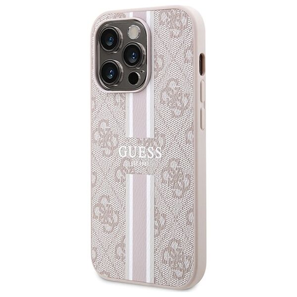 Guess case for iPhone 15 Pro 6,1&quot; GUHMP15XP4RPSP pink HC MAGSAFE 4G PRINTED STRIPES 3666339203511