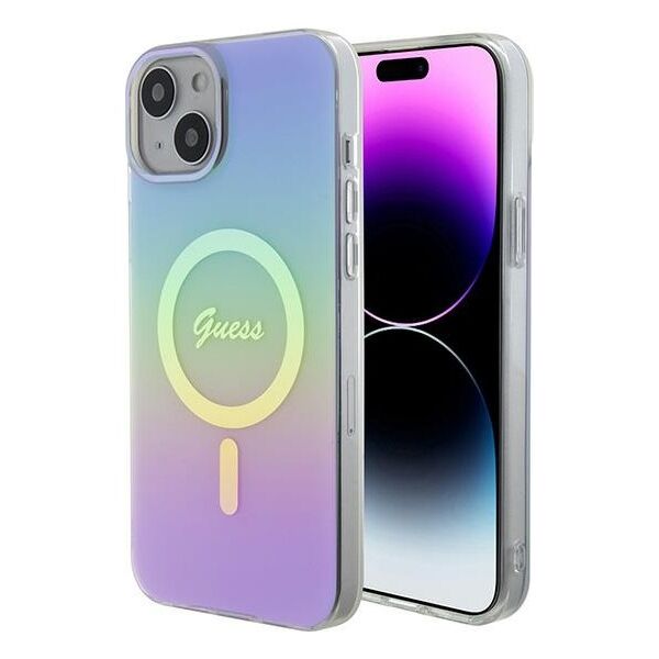 Guess case for iPhone 15 Plus 6,7&quot; GUHMP15MHITSU purple HC IML MAGSAFE IRIDESCENT 3666339154790
