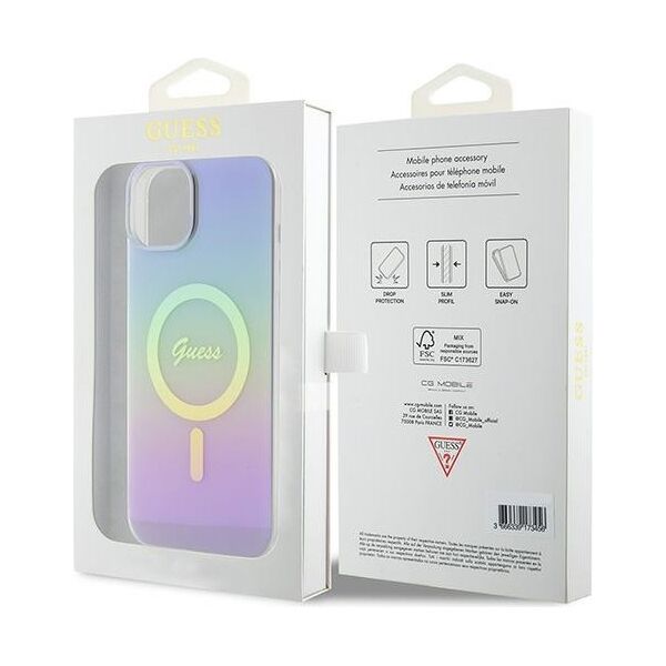 Guess case for iPhone 15 Plus 6,7&quot; GUHMP15MHITSU purple HC IML MAGSAFE IRIDESCENT 3666339154790