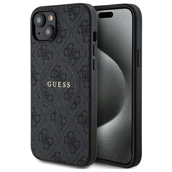 Guess case for iPhone 14 6,1&quot; GUHMP14SG4GFRK black HC MAGSAFE PU 4G RING CLASSIC LOGO 3666339226282