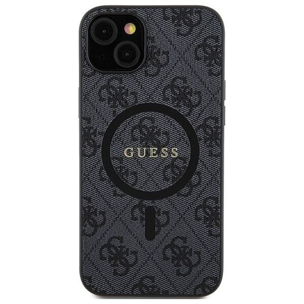 Guess case for iPhone 14 6,1&quot; GUHMP14SG4GFRK black HC MAGSAFE PU 4G RING CLASSIC LOGO 3666339226282