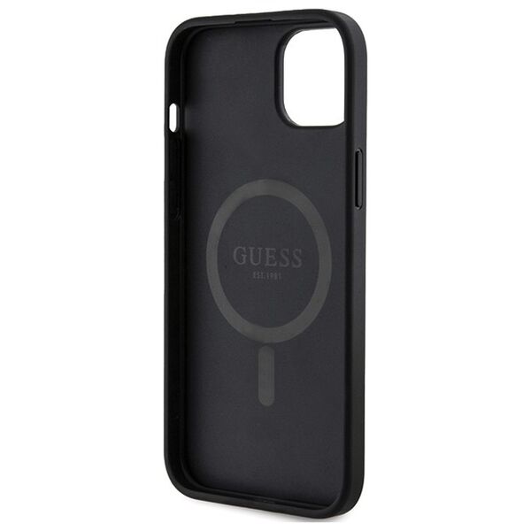 Guess case for iPhone 14 6,1&quot; GUHMP14SG4GFRK black HC MAGSAFE PU 4G RING CLASSIC LOGO 3666339226282
