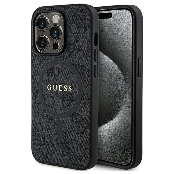 Guess case for iPhone 14 Pro Max 6,7&quot; GUHMP14XG4GFRK black HC MAGSAFE PU 4G RING CLASSIC LOGO 3666339226312