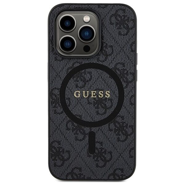Guess case for iPhone 14 Pro Max 6,7&quot; GUHMP14XG4GFRK black HC MAGSAFE PU 4G RING CLASSIC LOGO 3666339226312