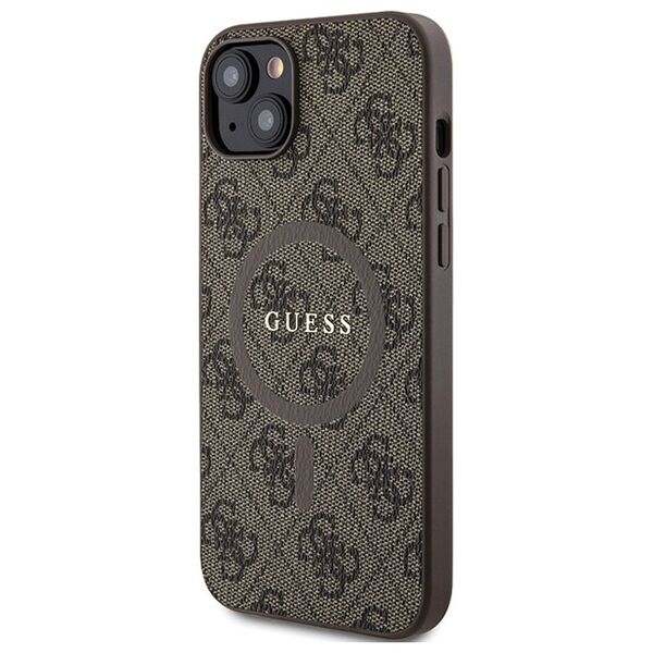 Guess case for iPhone 14 6,1&quot; GUHMP14SG4GFRW brown HC MAGSAFE PU 4G RING CLASSIC LOGO 3666339226428