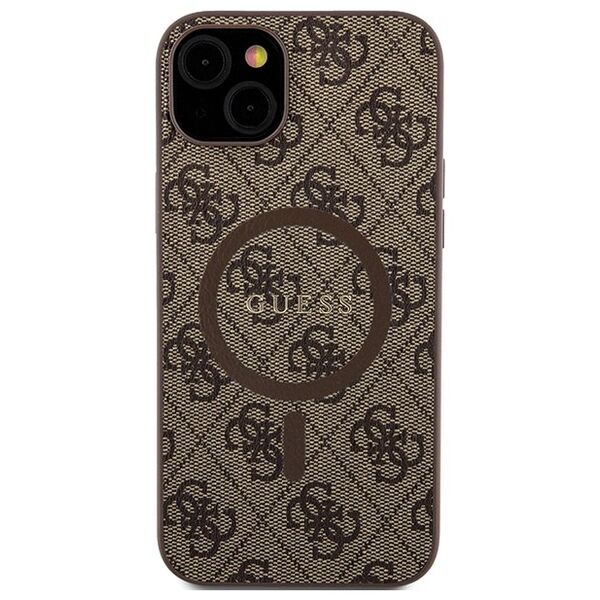 Guess case for iPhone 14 6,1&quot; GUHMP14SG4GFRW brown HC MAGSAFE PU 4G RING CLASSIC LOGO 3666339226428