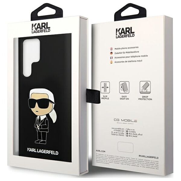 Karl Lagerfeld case for Samsung Galaxy S24 Ultra KLHCS24LSNIKBCK black HC SILICONE NFT IKONIK 3666339242312