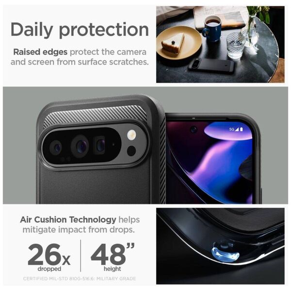 Case for GOOGLE PIXEL 9 PRO XL Spigen Rugged Armor Matte black 8809971226585
