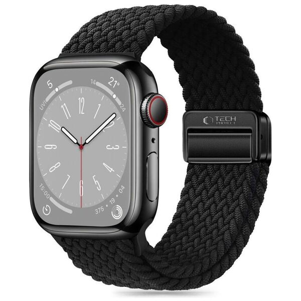 Strap for APPLE WATCH 3 / 4 / 5 / 6 / 7 / 8 / 9 / SE (38 / 40 / 41 MM) Tech-Protect Nylonmag black 5906302312870