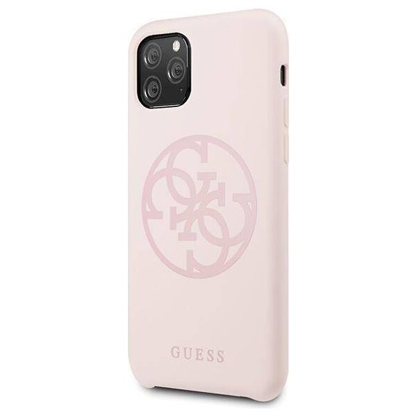 Original Case IPHONE 11 PRO Guess Hard Case Silicone 4G Tone On Tone (GUHCN58LS4GLP) light pink 3700740463642