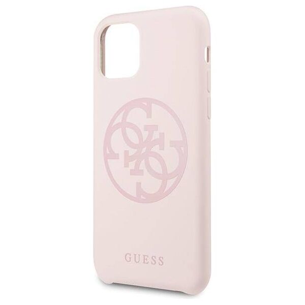 Original Case IPHONE 11 PRO Guess Hard Case Silicone 4G Tone On Tone (GUHCN58LS4GLP) light pink 3700740463642