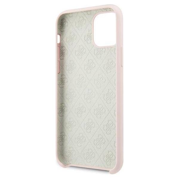 Original Case IPHONE 11 PRO Guess Hard Case Silicone 4G Tone On Tone (GUHCN58LS4GLP) light pink 3700740463642