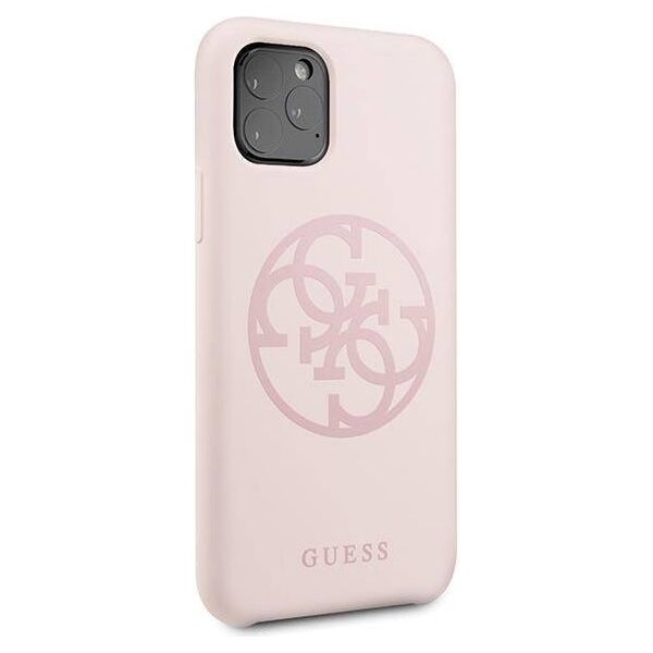 Original Case IPHONE 11 PRO Guess Hard Case Silicone 4G Tone On Tone (GUHCN58LS4GLP) light pink 3700740463642