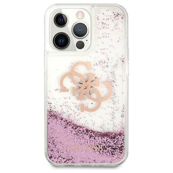 Original Case IPHONE 13 PRO MAX Guess Hardcase 4G Big Liquid Glitter (GUHCP13XLG4GPI) pink 3666339024703