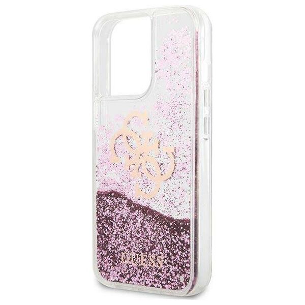 Original Case IPHONE 13 PRO MAX Guess Hardcase 4G Big Liquid Glitter (GUHCP13XLG4GPI) pink 3666339024703
