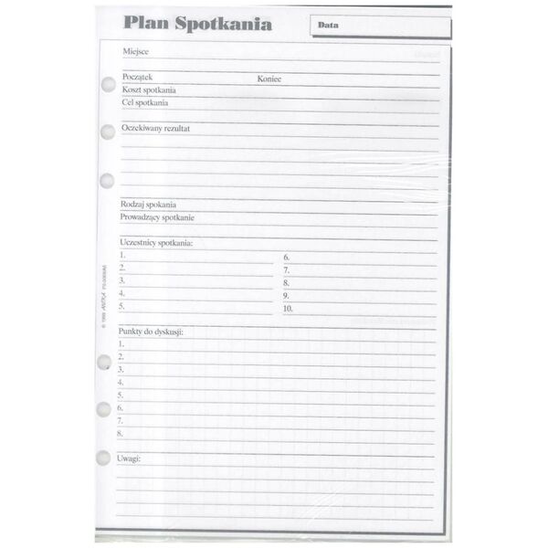 Antra Wkład do organizera A5 Plan spotkań (270047)