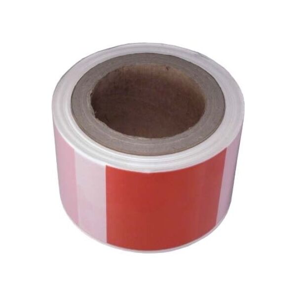 Modeco Taśma ostrzegawcza czerwono biała 80mm x 100m MN-05-605
