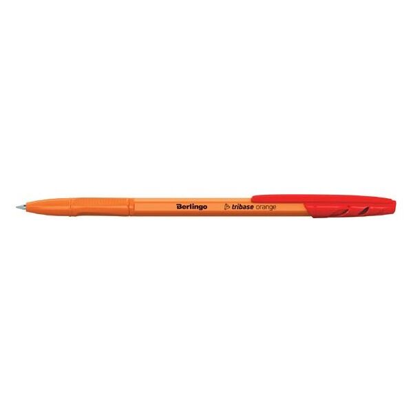 Berlingo Berlingo, pióro kulkowe, czerwony, 50szt, 0.7mm, Tribase Orange