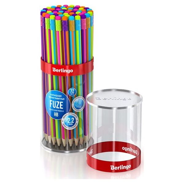 Berlingo Berlingo, Ołówek Fuze, color, 72szt, z gumką