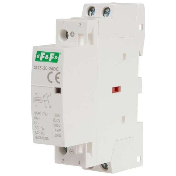 F&F Stycznik modułowy ST25-20-24DC 2NO 25A 24V DC na szynę DIN