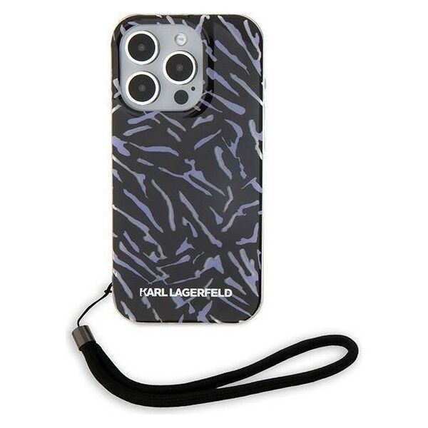 Original Case IPHONE 15 PRO MAX Karl Lagerfeld Hardcase IML Zebra Pattern & Cord (KLHCP15XHZBPKCCU) purple 3666339287436