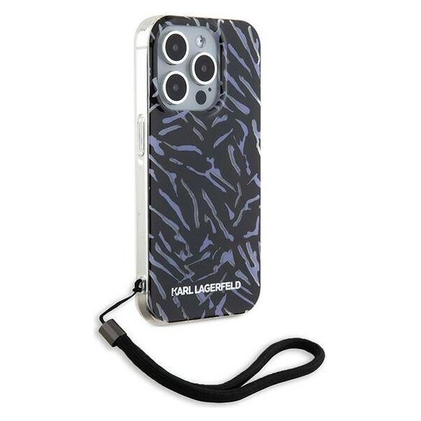 Original Case IPHONE 15 PRO MAX Karl Lagerfeld Hardcase IML Zebra Pattern & Cord (KLHCP15XHZBPKCCU) purple 3666339287436