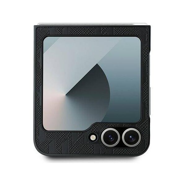 Original Case SAMSUNG GALAXY Z FLIP 6 Karl Lagerfeld Hardcase Saffiano Monogram Karl Head Pin (KLHCZF6PGKSKIHK) black 3666339322441