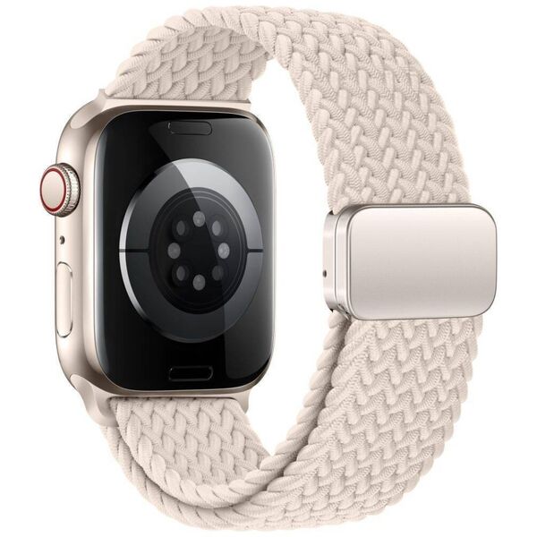 Strap for APPLE WATCH 3 / 4 / 5 / 6 / 7 / 8 / 9 / SE (38 / 40 / 41 MM) Tech-Protect Nylonmag Natural TItanium creamy 5906302312849