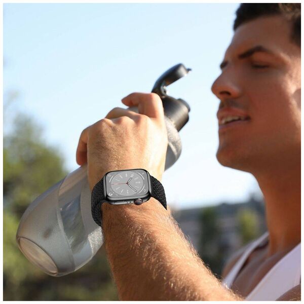 Strap for APPLE WATCH 3 / 4 / 5 / 6 / 7 / 8 / 9 / SE (38 / 40 / 41 MM) Tech-Protect Nylonmag Natural TItanium creamy 5906302312849