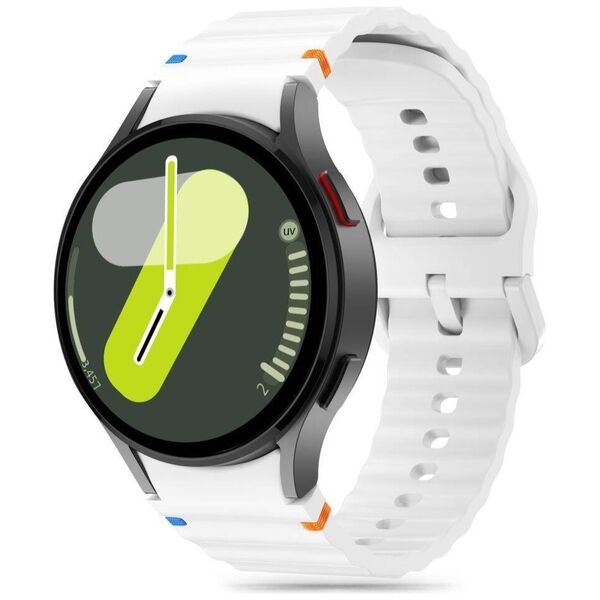 Strap for SAMSUNG GALAXY WATCH 4 / 5 / 5 PRO / 6 / 7 / FE Tech-Protect Silicone Sport white 5906302313396