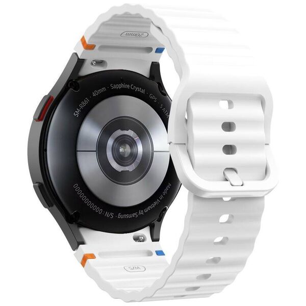 Strap for SAMSUNG GALAXY WATCH 4 / 5 / 5 PRO / 6 / 7 / FE Tech-Protect Silicone Sport white 5906302313396