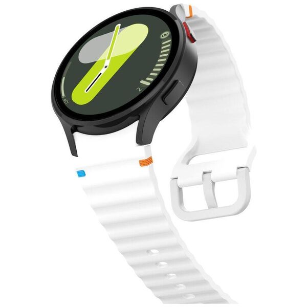 Strap for SAMSUNG GALAXY WATCH 4 / 5 / 5 PRO / 6 / 7 / FE Tech-Protect Silicone Sport white 5906302313396