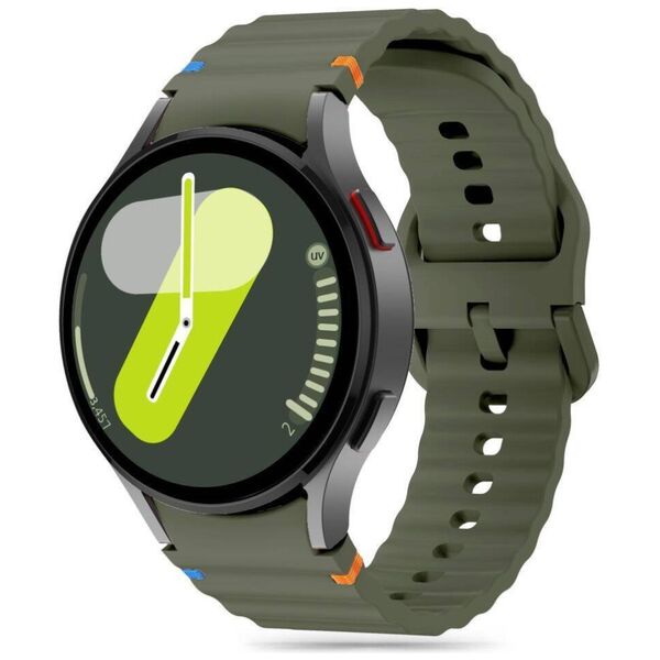 Strap for SAMSUNG GALAXY WATCH 4 / 5 / 5 PRO / 6 / 7 / FE Tech-Protect Silicone Sport Army green 5906302313464