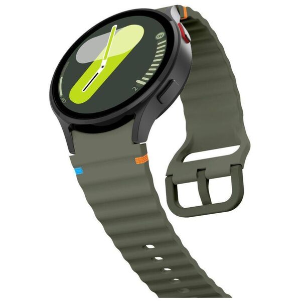 Strap for SAMSUNG GALAXY WATCH 4 / 5 / 5 PRO / 6 / 7 / FE Tech-Protect Silicone Sport Army green 5906302313464