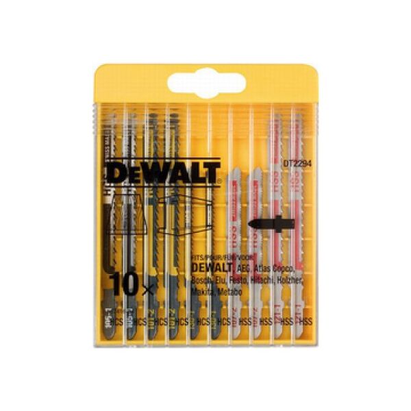 Dewalt Zestawy brzeszczotów do wyrzynarek 10 sztuk do drewna i metalu 2xDT2177, DT2165, DT2050, DT2163, DT2160 - DT2294