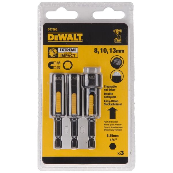 Dewalt Zestaw nasadek magnetycznych samoczyszczących 3szt. DT7460