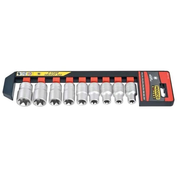Modeco Zestaw nasadek Torx 1/2" E10-E24 9szt. (MN-57-153)