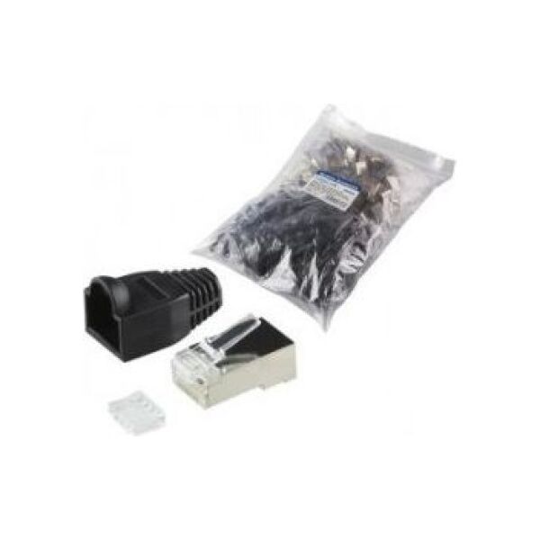 LogiLink Wtyki RJ45 CAT.6 100szt. ekranowane z osłoną, czarne-MP0022