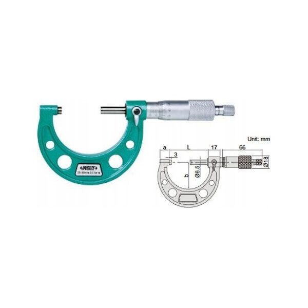 Insize MIKROMETR 200-225 STANDARD.