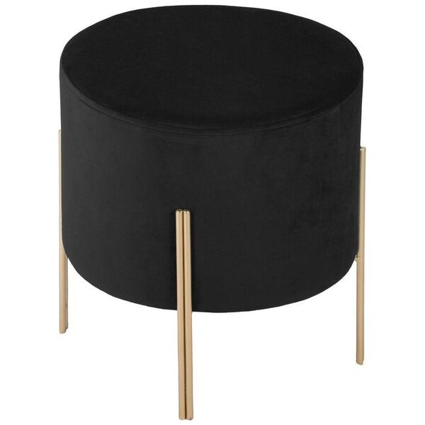 Atmosphera Czarna pufa na złotych nogach Black Velvet